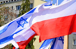Flagi Polski i Izraela, foto: Krzysztof Bielawski / Muzeum Historii Żydów Polskich