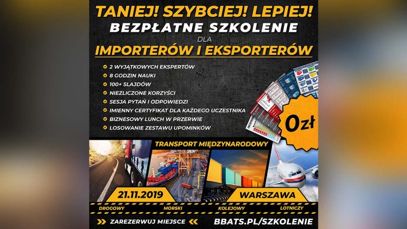 Bezpłatne szkolenie na temat optymalizacji procesów logistycznych