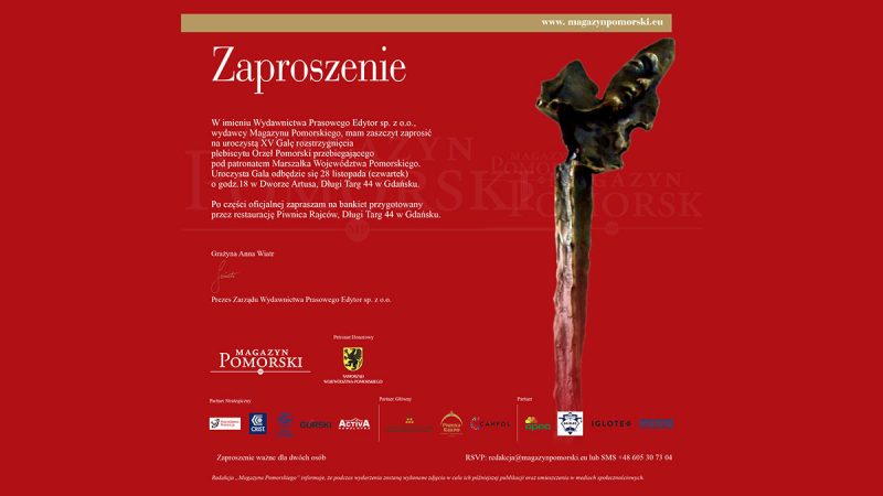 Gala Orłów Pomorskich - zaproszenie