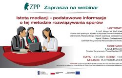 Webinar ZPP "Istota mediacji – podstawowe informacje o tej metodzie rozwiązywania sporów"