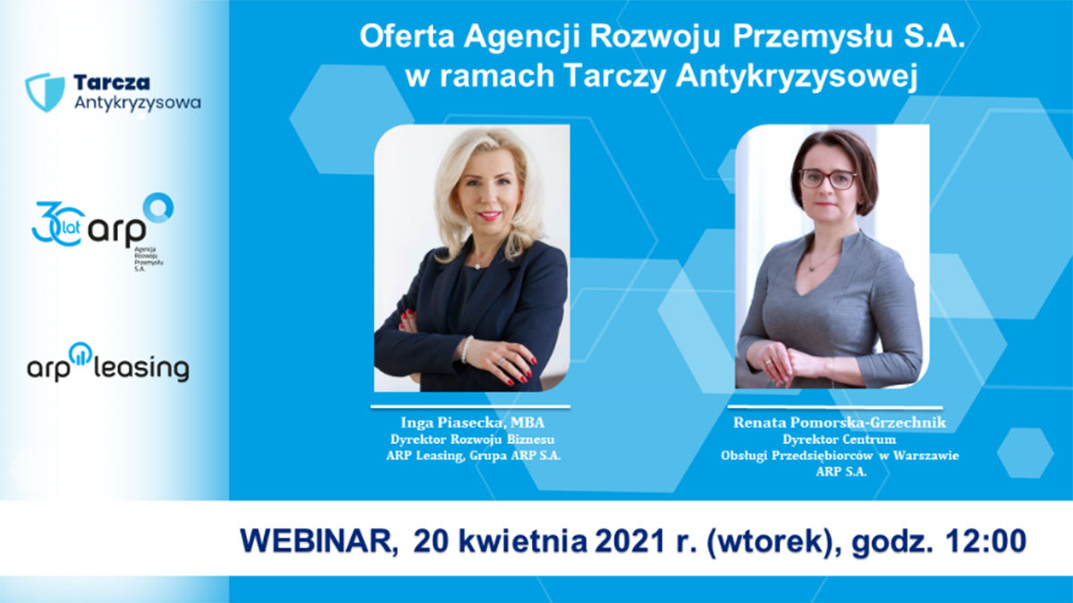 Webinar: Instrumenty finansowe ARP w ramach Tarczy Antykryzysowej
