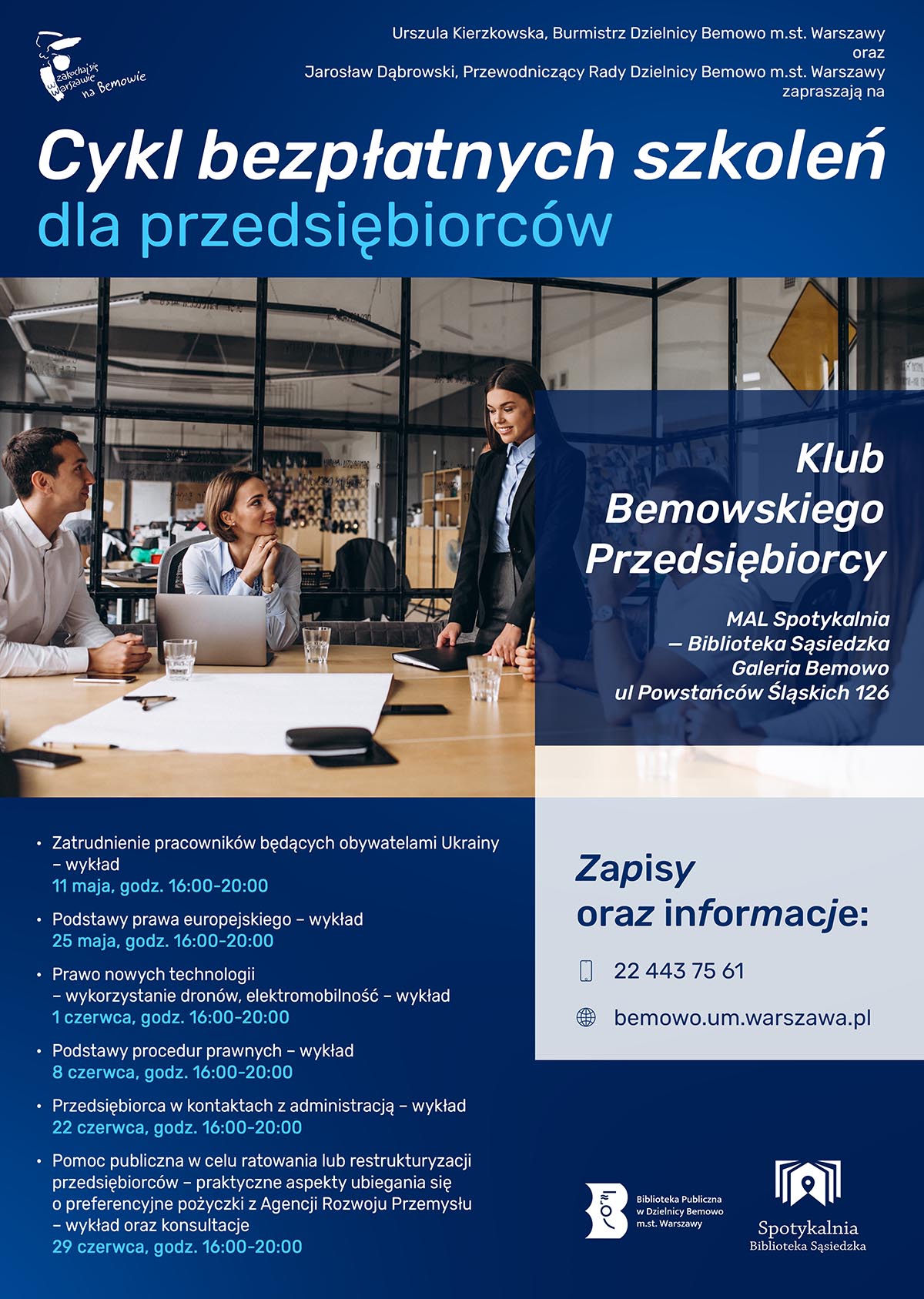 Darmowe szkolenia w ramach "Klubu Bemowskich Przedsiębiorców"